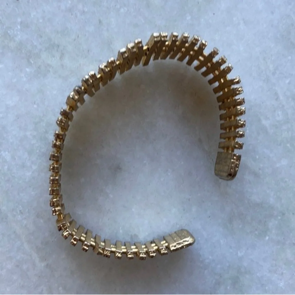 Vintage estate mid-century modern brass cuff bracelet one of a kind unisex